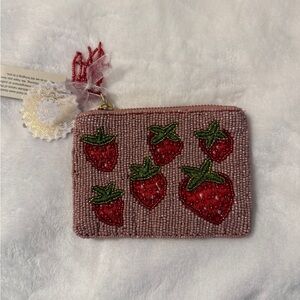 Strawberry Beaded Pouch